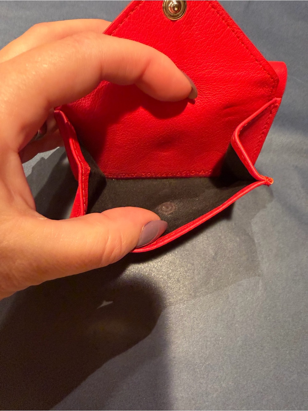 Authentic Balenciaga Red Leather Envelope Papier Wallet with Original Dusty Incl - Picture 7 of 11